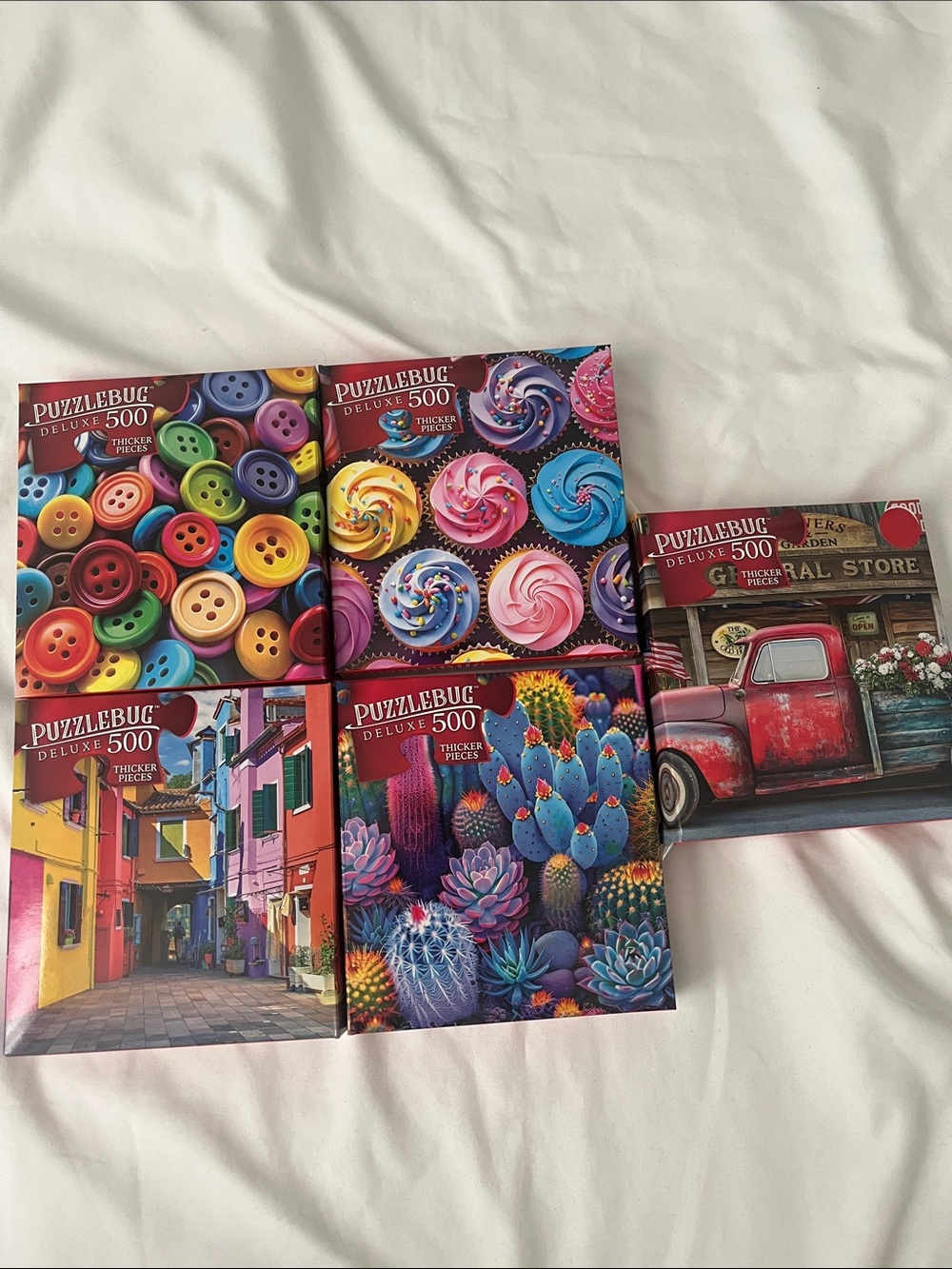 Puzzlebug Deluxe 500-Piece Assorted Color Jigsaw Puzzle Set